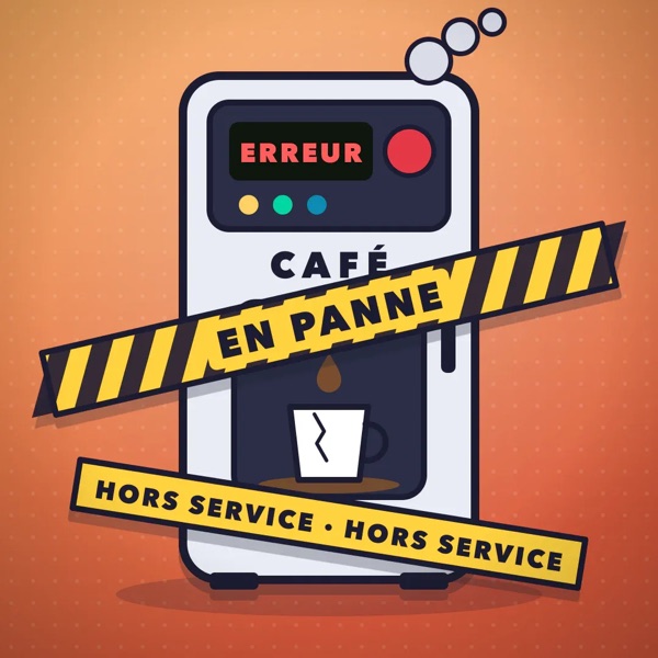 Carte illustrée : machine à café en panne